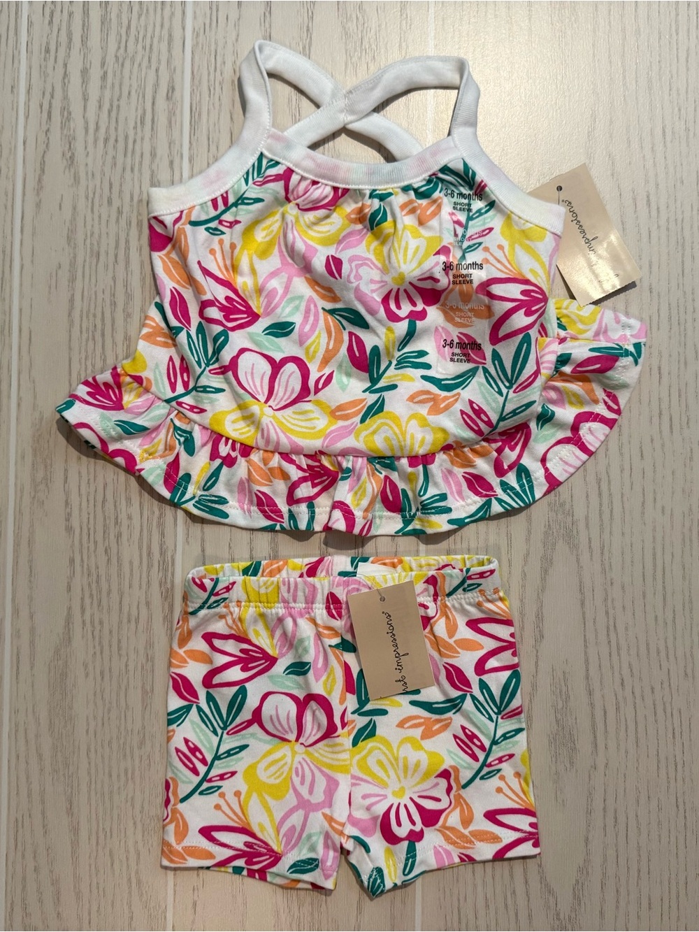 First Impressions‎ Baby Girl Floral Ruffle Halter Top Shorts Set 3-6M NWT